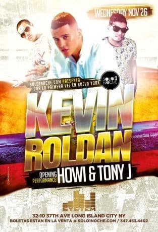 Event - Kevin Roldan Live At System - Long Island City, New York - 26 de noviembre de 2014 | concert tickets