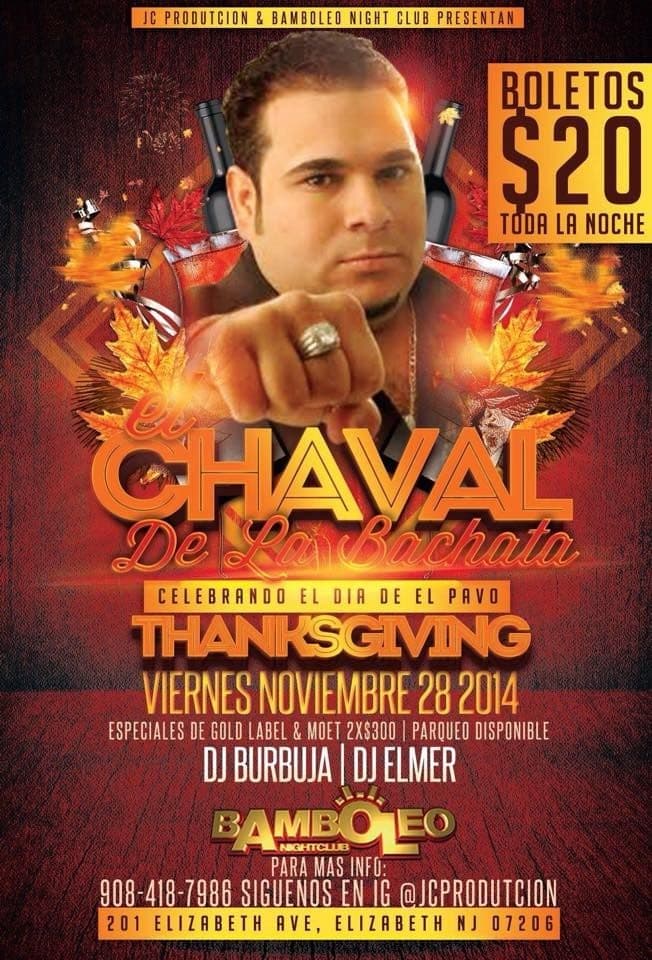 Event - El Chaval en New Jersey - Elizabeth, New Jersey - November 28, 2014 | concert tickets