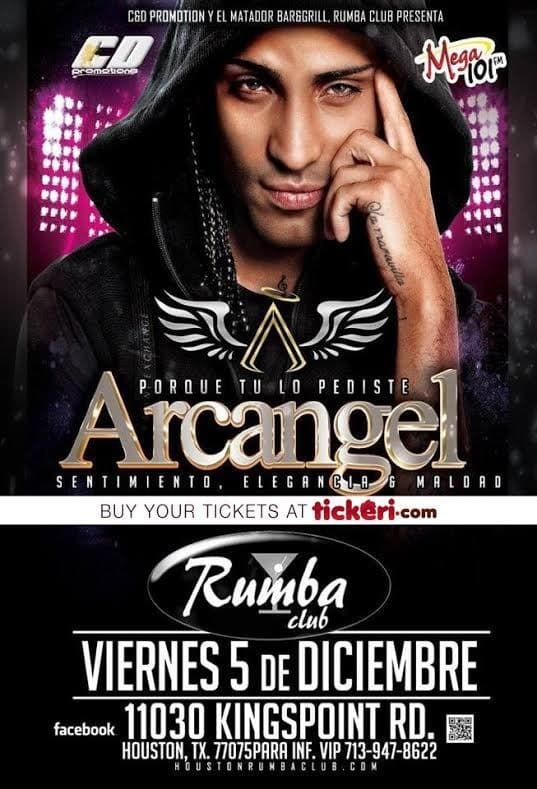 Event - Arcangel concert Houston Texas - Houston, Texas - December 5, 2014 | concert tickets