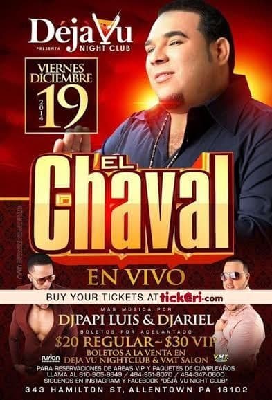 Event - El Chaval concert Allentown Pennsylvania - Allentown, Pennsylvania - December 19, 2014 | concert tickets