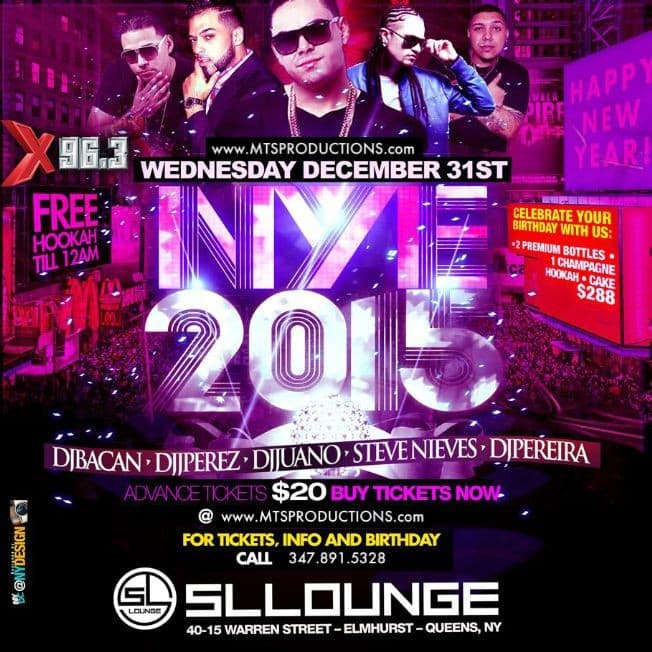 Event - SL LOUNGE NEW YEAR'S EVE NYE PARTY - Queens, New York - December 31, 2014 | concert tickets