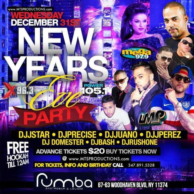 Event - RUMBA LOUNGE NEW YEAR'S EVE NYE PARTY - Elmhurst, New York - December 31, 2014 | concert tickets