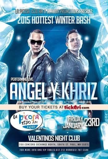 Event - Angel y Khriz concert Minnesota - South St Paul, Minnesota - January 23, 2015 | concert tickets