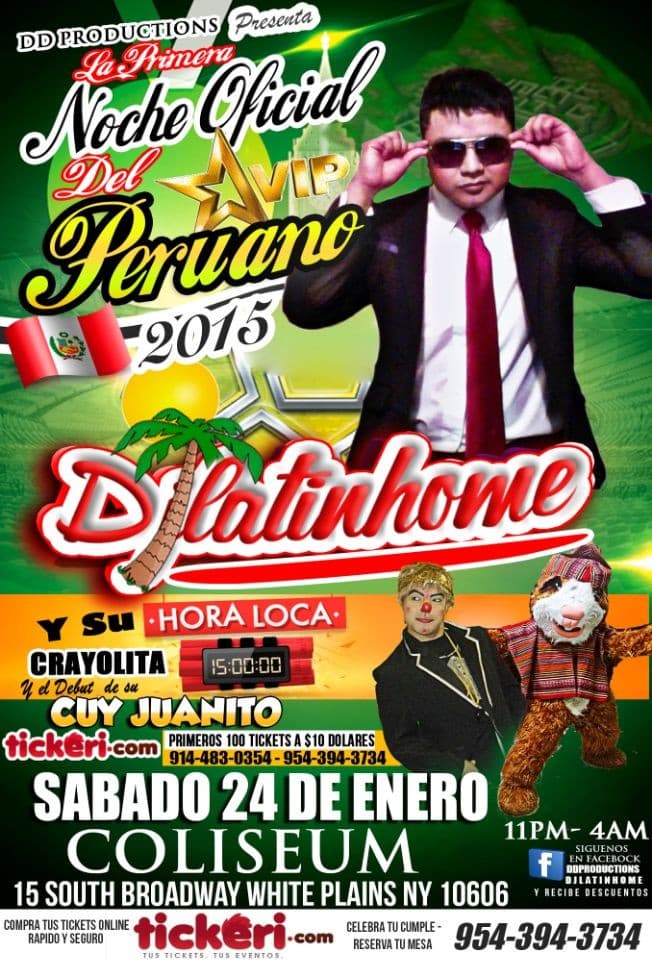 Event - LA PRIMERA  NOCHE PERUANA VIP DEL AREA TRIESTATAL 2015 - White Plains, New York - 24 de enero de 2015 | concert tickets
