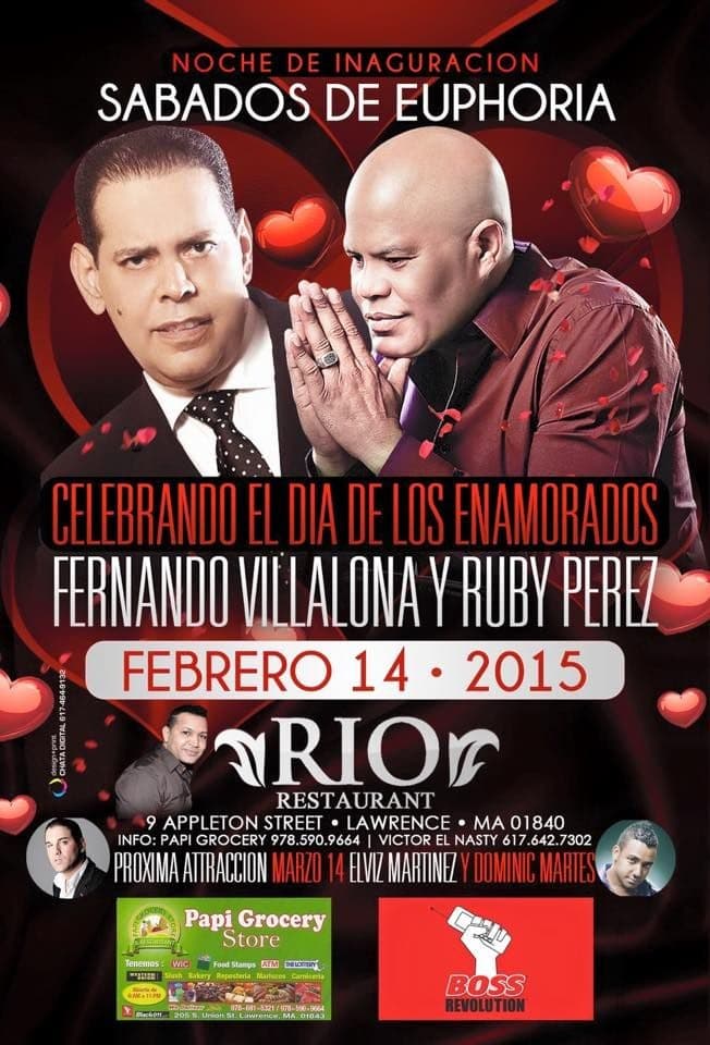 Event - Sabados de Euphoria Fernando Villalona y Ruby Perez concert Lawrence MA - Lawrence, Massachusetts - February 14, 2015 | concert tickets