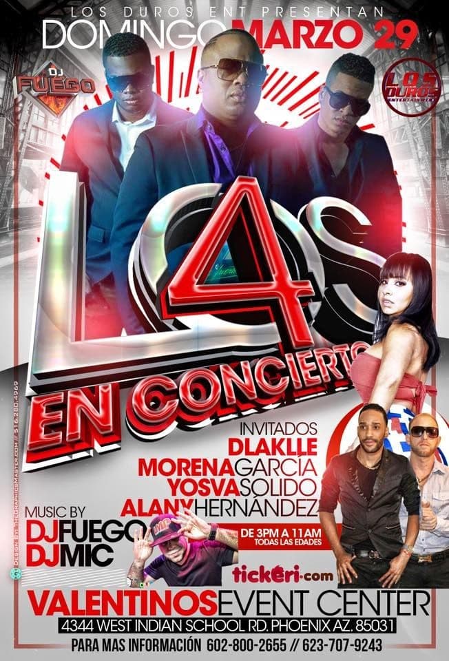 Event - Los 4 concert Phoenix Arizona - Phoenix, Arizona - March 29, 2015 | concert tickets