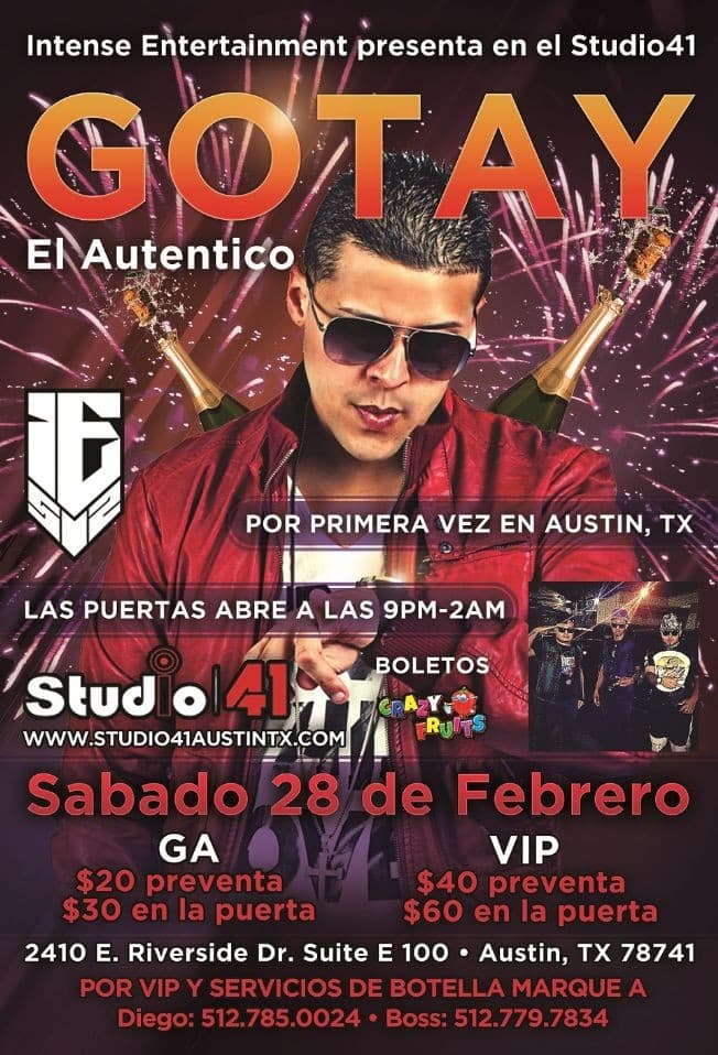 Event - Gotay El Autentiko - Austin, Texas - February 28, 2015 | concert tickets