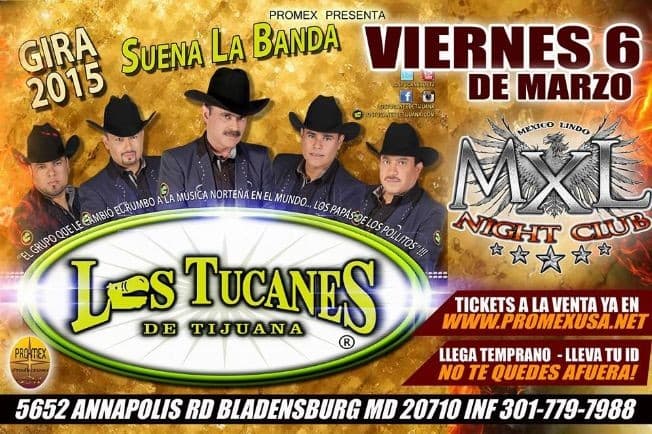 Event - Los Tucanes de Tijuana en Maryland - Bladensburg, Maryland - March 6, 2015 | concert tickets