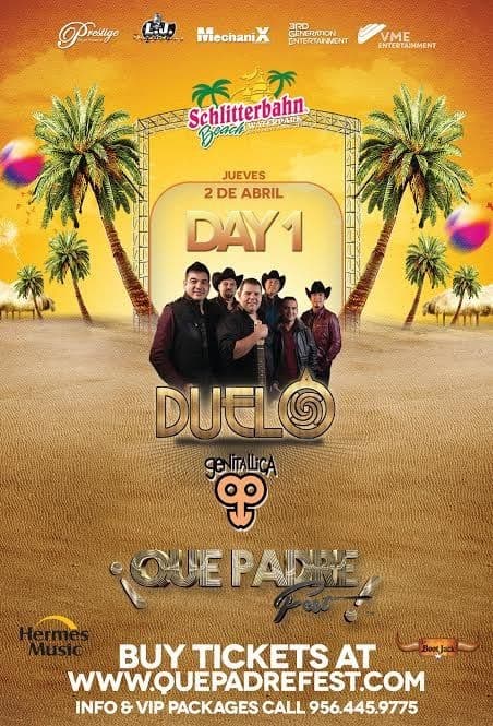 Event - Duelo y Genitallica Que Padre Fest! Semana Santa en South Padre Island - South Padre Island, Texas - April 2, 2015 | concert tickets