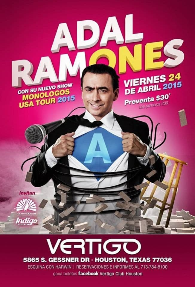 Event - Adal Ramones en Vertigo club houston - Houston, Texas - April 24, 2015 | concert tickets