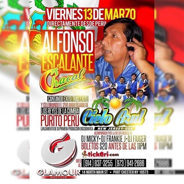Event - CHACAL y CIELO AZUL en PORT CHESTER, NEW YORK - Port Chester, New York - March 13, 2015 | concert tickets