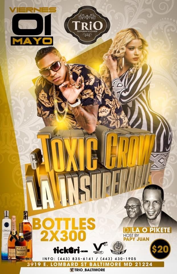 Event - Toxic Crow La Insuperable en Baltimore CANCELED - Baltimore, Maryland - May 1, 2015 | concert tickets