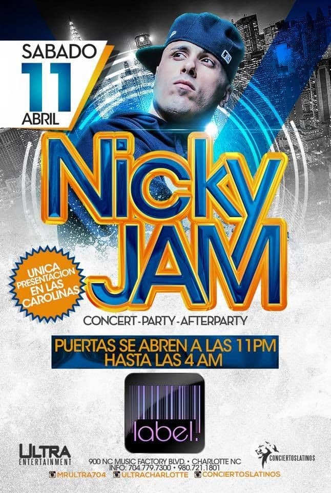 Event - Nicky Jam en Charlotte North Carolina - Charlotte, North Carolina - April 11, 2015 | concert tickets