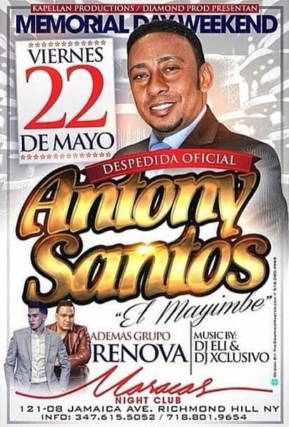 Event - Antony Santos en New York - Richmond Hill, New York - May 22, 2015 | concert tickets