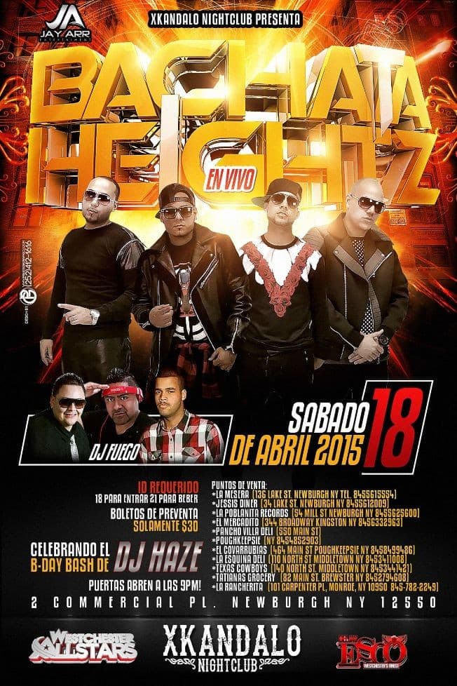 Event - Bachata Heightz en Newburgh NY - Newburgh, New York - 18 de abril de 2015 | concert tickets