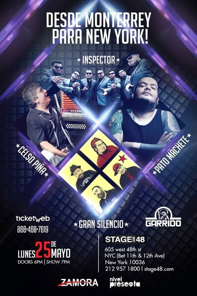 Event - Pato Machete, Gran Silencio, Inspector y Celso Pina en New York - New York, New York - May 25, 2015 | concert tickets