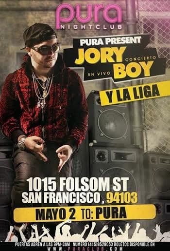 Event - Jory Boy en San Francisco - San Francisco, California - May 2, 2015 | concert tickets
