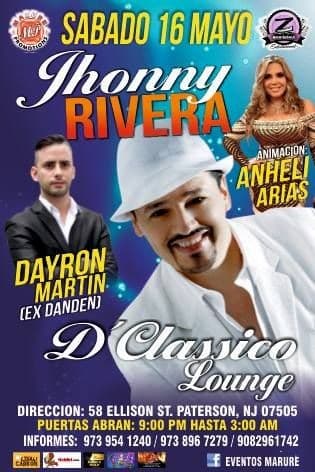 Event - JOHNNY RIVERA EN NEW JERSEY - Paterson, New Jersey - May 16, 2015 | concert tickets