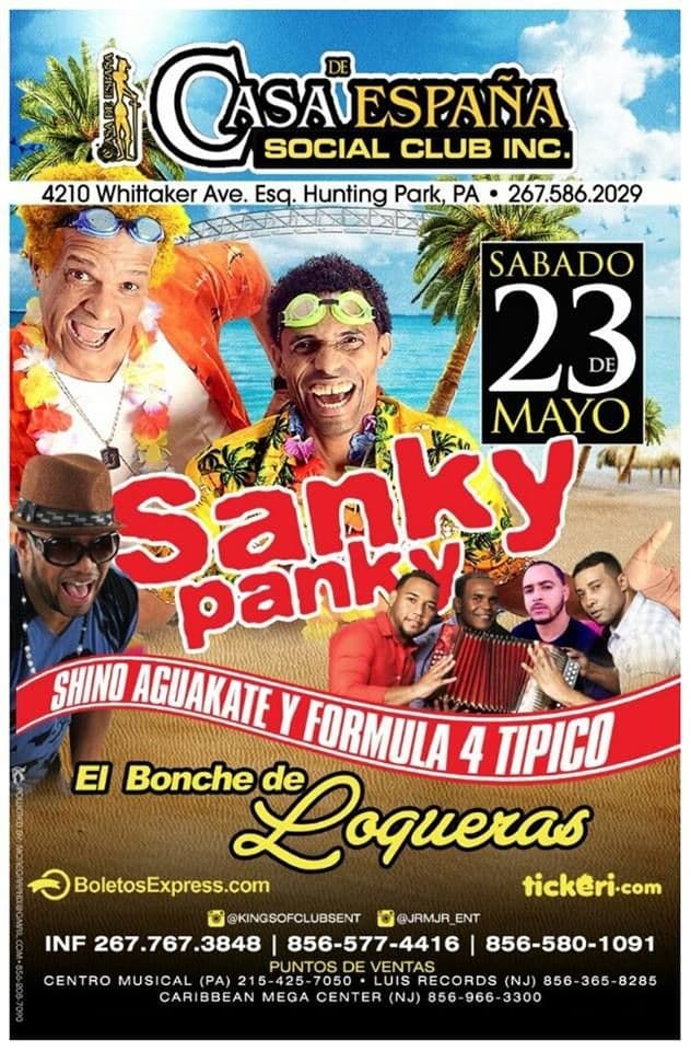 Event - Sanky Panky - Shino Aguakate y Formula 4 Tipico en Philadelphia - Philadelphia, Pennsylvania - May 23, 2015 | concert tickets