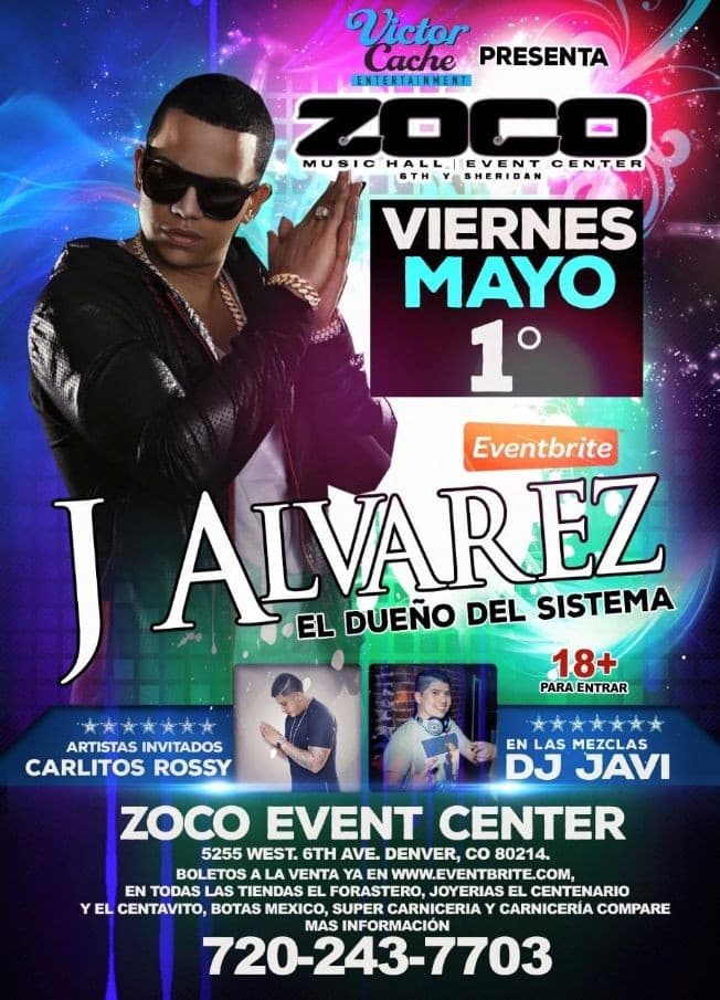 Event - J Alvarez en Denver Colorado - Denver, Colorado - May 1, 2015 | concert tickets