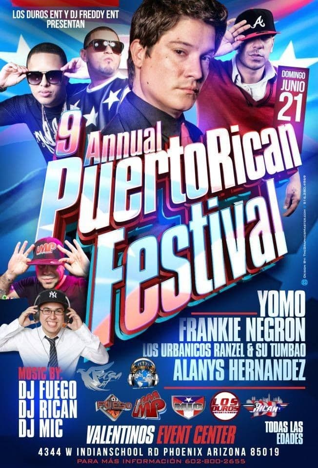 Event - 9th Annual Puerto Rican Festival Frankie Negron y Yomo en Phoenix Arizona - Phoenix, Arizona - 21 de junio de 2015 | concert tickets