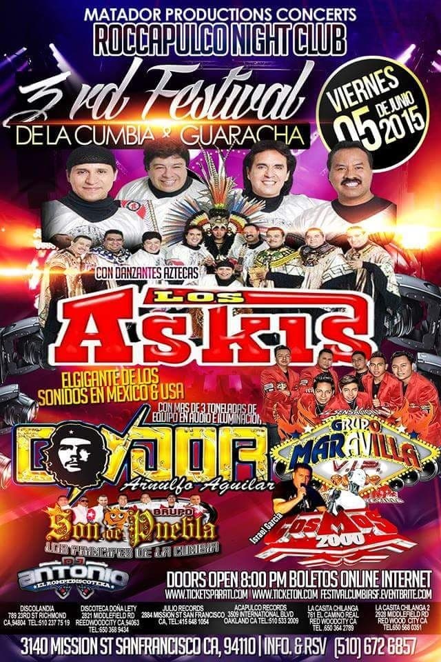 Event - Festival de la Cumbia San Francisco Ca - San Francisco, California - June 5, 2015 | concert tickets