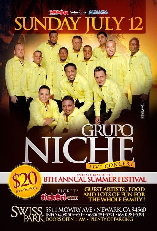 Event - Grupo Niche en San Francisco - Newark, California - 12 de julio de 2015 | concert tickets