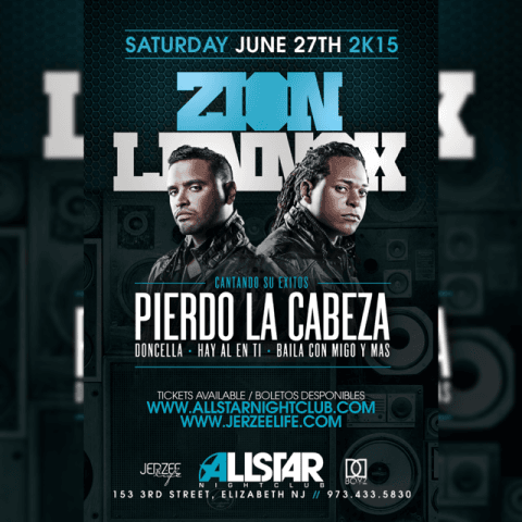 Event - Zion Y Lennox Live At Allstar Nightclub - Elizabeth, New Jersey - June 27, 2015 | concert tickets