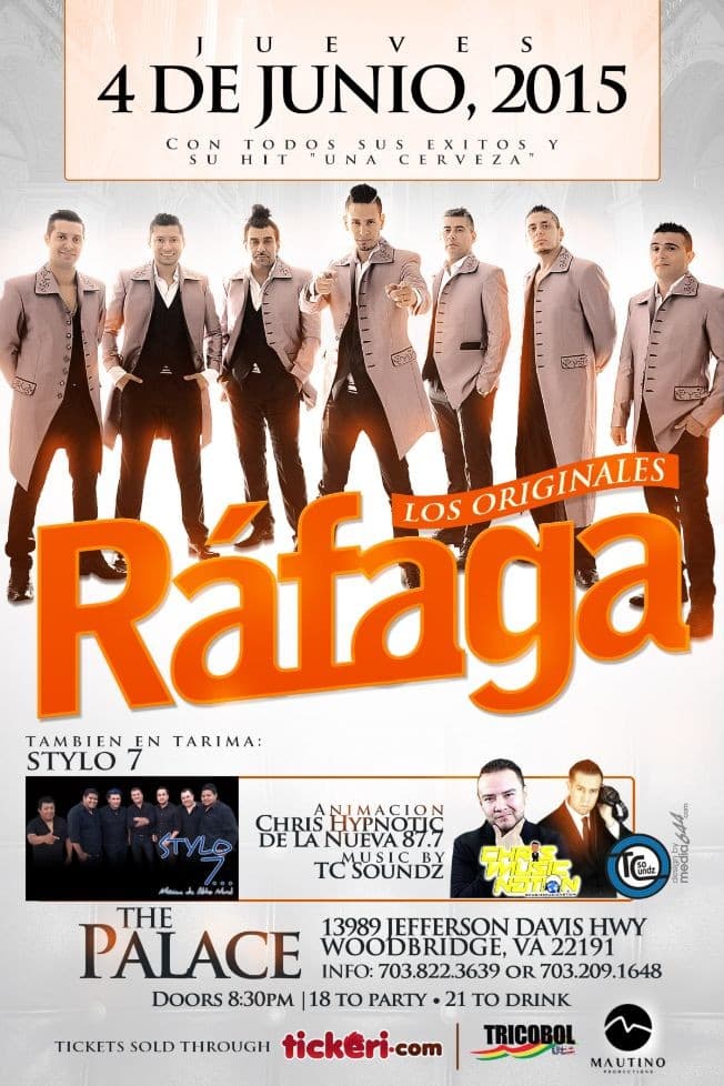 Event - Rafaga en Virginia - Woodbridge, Virginia - June 4, 2015 | concert tickets