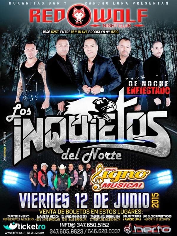 Event - Los Inquietos del Norte en Brooklyn NY - Brooklyn, New York - 12 de junio de 2015 | concert tickets