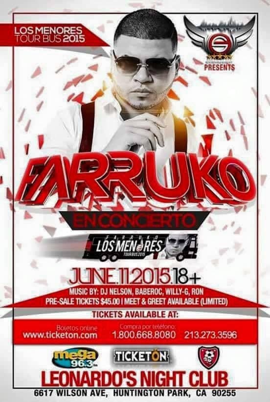 Event - Farruko en Los Angeles - Los Angeles, California - June 11, 2015 | concert tickets
