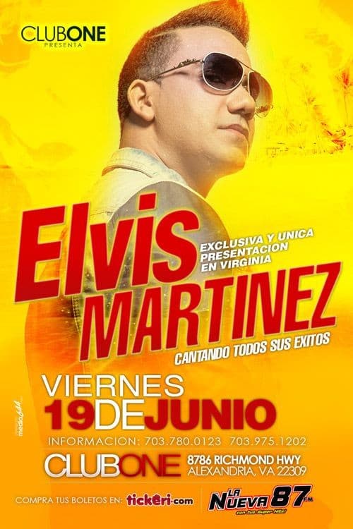 Event - Elvis Martinez en Virginia - Alexandria, Virginia - June 19, 2015 | concert tickets