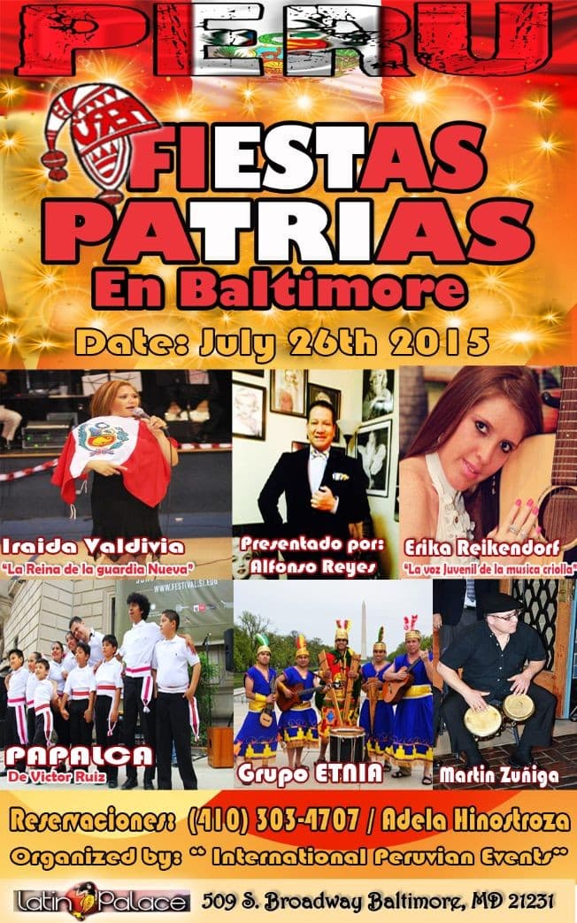 Event - PERU Fiestas Patrias en Baltimore - Baltimore, Maryland - 26 de julio de 2015 | concert tickets