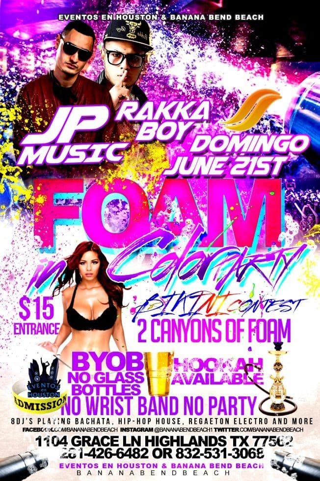 Event - FOAM & COLOR PARTY - Highlands, Texas - June 21, 2015 | concert tickets