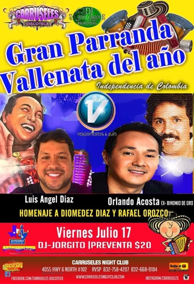 Event - Gran Parranda Vallenata en Houston - Houston, Texas - July 17, 2015 | concert tickets