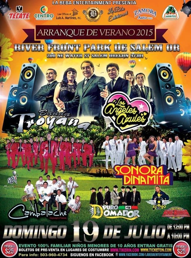 Event - Los Angeles Azules - Banda Troyana y Sonora Dinamita en Portland Oregon - Salem, Oregon - July 19, 2015 | concert tickets