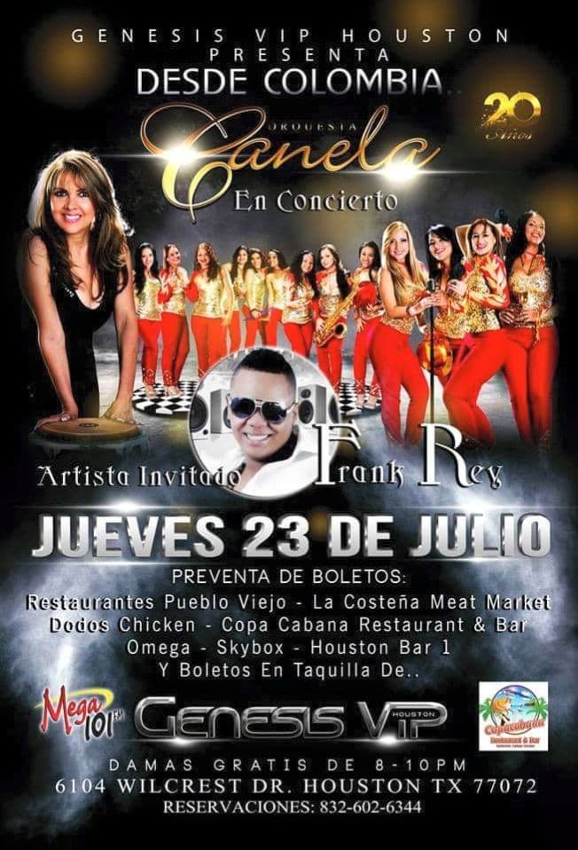 Event - Orquesta Canela en Houston - Houston, Texas - July 23, 2015 | concert tickets