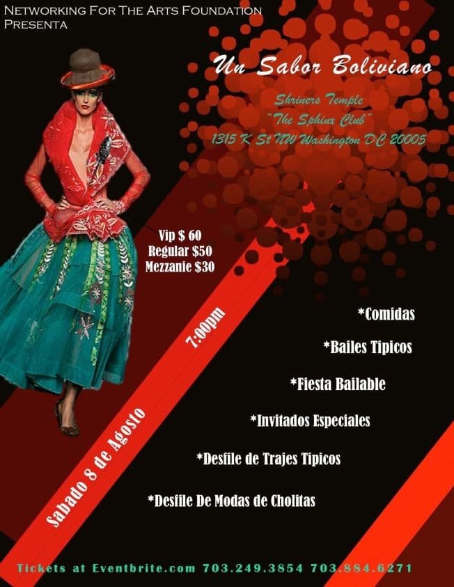 Event - A Taste of Bolivia - Washinton, District Of Columbia - August 8, 2015 | concert tickets