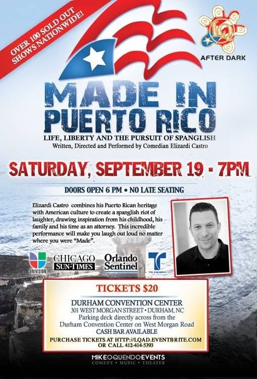 Event - Made in Puerto Rico con Elizardi Castro en Durham NC - Durham, North Carolina - 19 de septiembre de 2015 | concert tickets