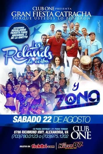 Event - Los Rolands de Ceiba y Zona Kaliente en Virginia - Alexandria, Virginia - August 22, 2015 | concert tickets