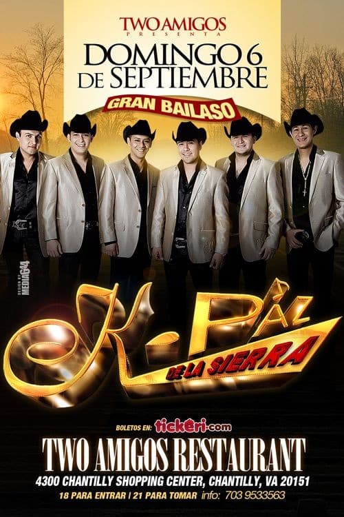 Event - K - Paz de la Sierra en Chantilly - Chantilly, Virginia - 6 de septiembre de 2015 | concert tickets