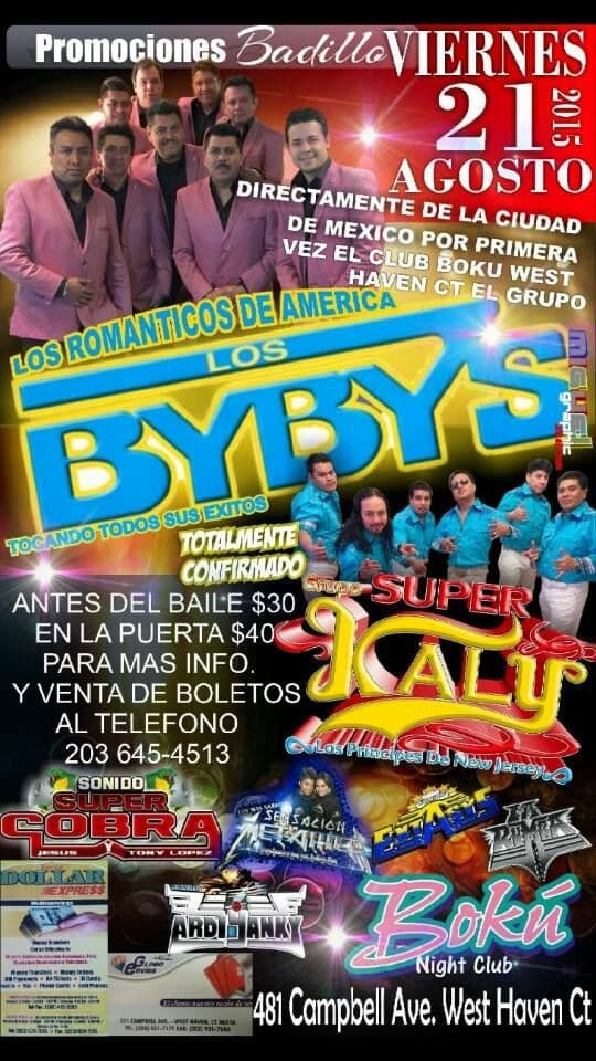 Event - Los Bybys en Connecticut - West Haven, Connecticut - August 21, 2015 | concert tickets