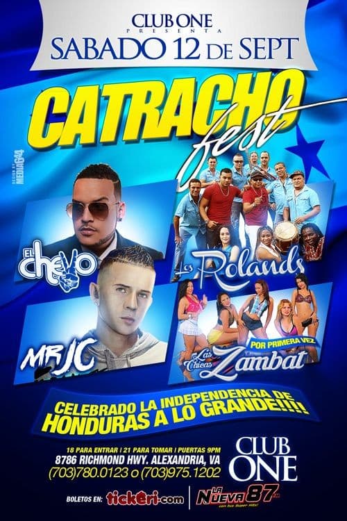 Event - Catracho Fest con Los Roland, El Chevo, Mr JC y Las Chicas Zambat en Virginia - Alexandria, Virginia - September 12, 2015 | concert tickets