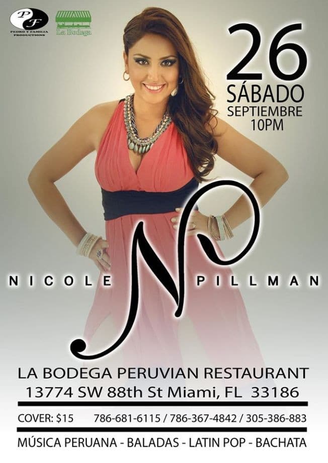 Event - Nicole Pillman en Miami - Miami, Florida - September 26, 2015 | concert tickets
