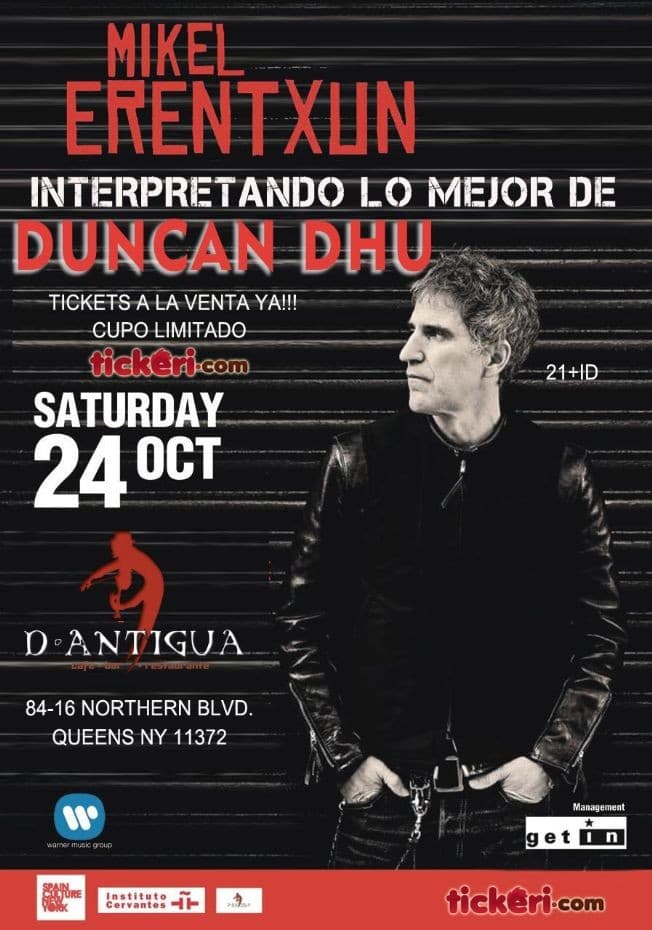 Event - Mikel Erentxun from Duncan Dhu - jackson heights, New York - October 24, 2015 | concert tickets