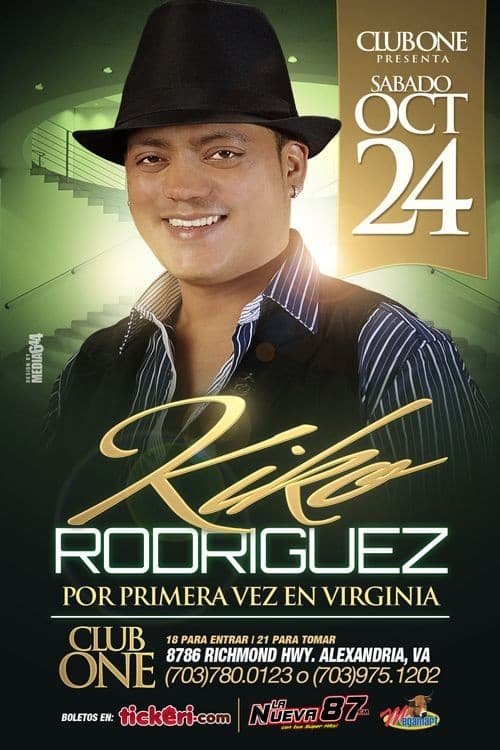 Event - Kiko Rodriguez en Virginia - Alexandria, Virginia - October 24, 2015 | concert tickets
