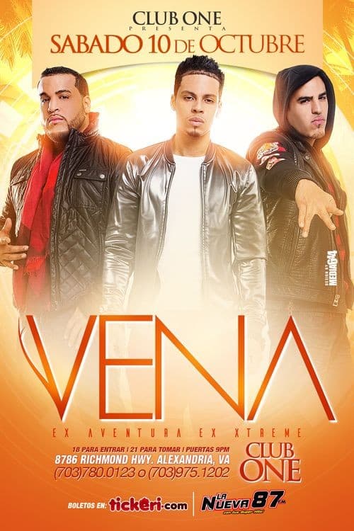 Event - Grupo Vena en Alexandria VA - Alexandria, Virginia - October 10, 2015 | concert tickets