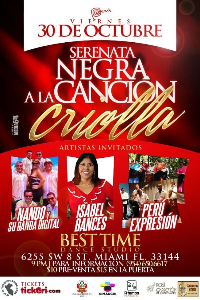 Event - "SERENATA NEGRA A LA CANCION CRIOLLA" - Miami, Florida - October 30, 2015 | concert tickets