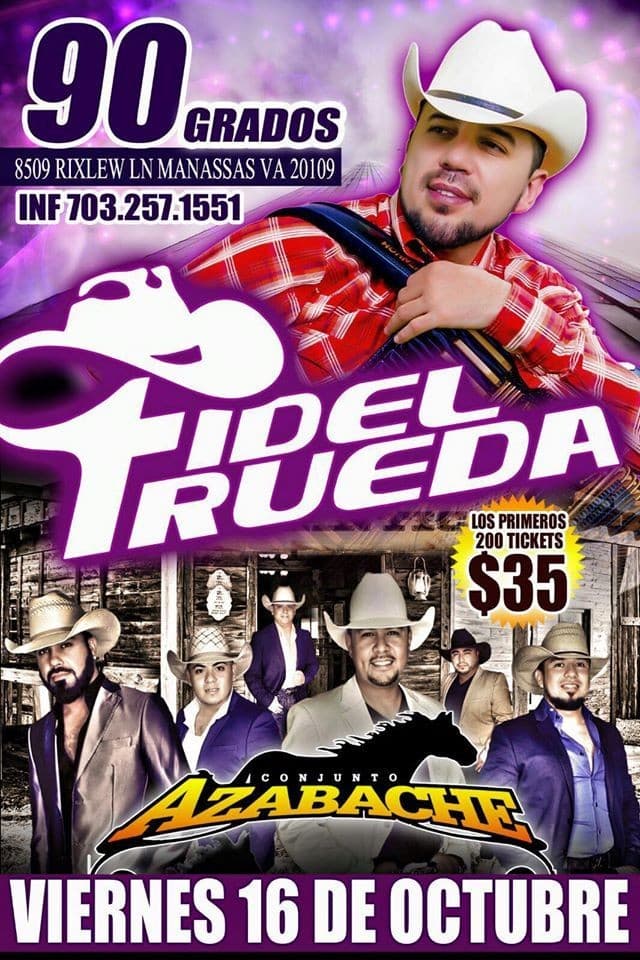 Event - Fidel Rueda en Manassas VA - Manassas, Virginia - October 16, 2015 | concert tickets