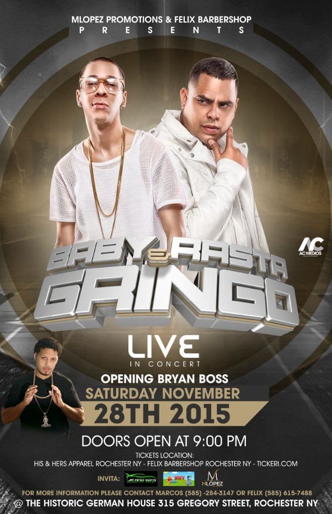 Event - Baby Rasta Y Gringo - En Concierto - Rochester NY - Rochester, New York - November 28, 2015 | concert tickets